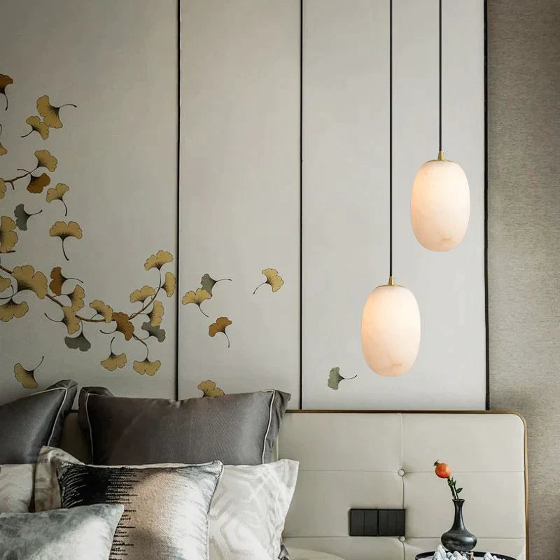Modern Real Alabaster Pendant Lighting Beside Bed, Dining Table Pendant