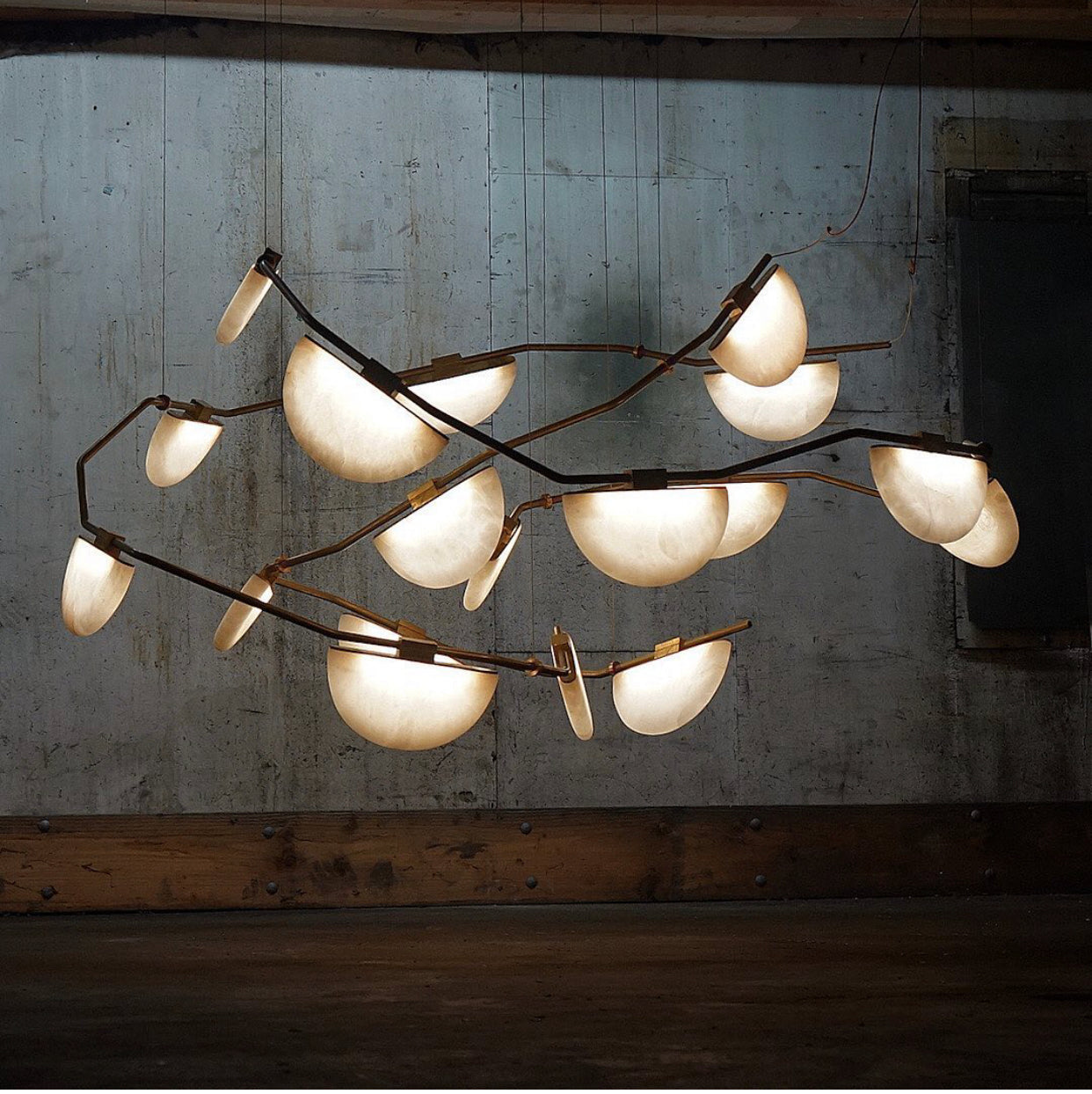 Denise Selena Alabaster Chandelier, Luxury Modern Chandelier for Living Room