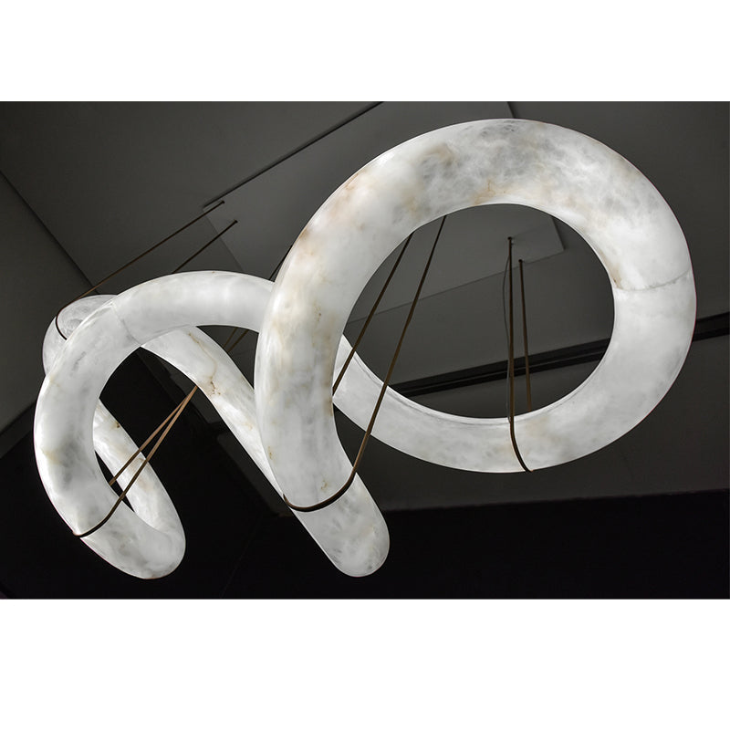 Denise Scarlett Designer Alabaster Pendant Light, Modern Inspired Chandelier