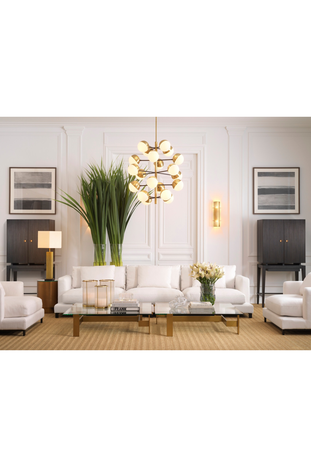 Brass Globe Sputnik Chandelier L | Eichholtz Cona | OROA TRADE