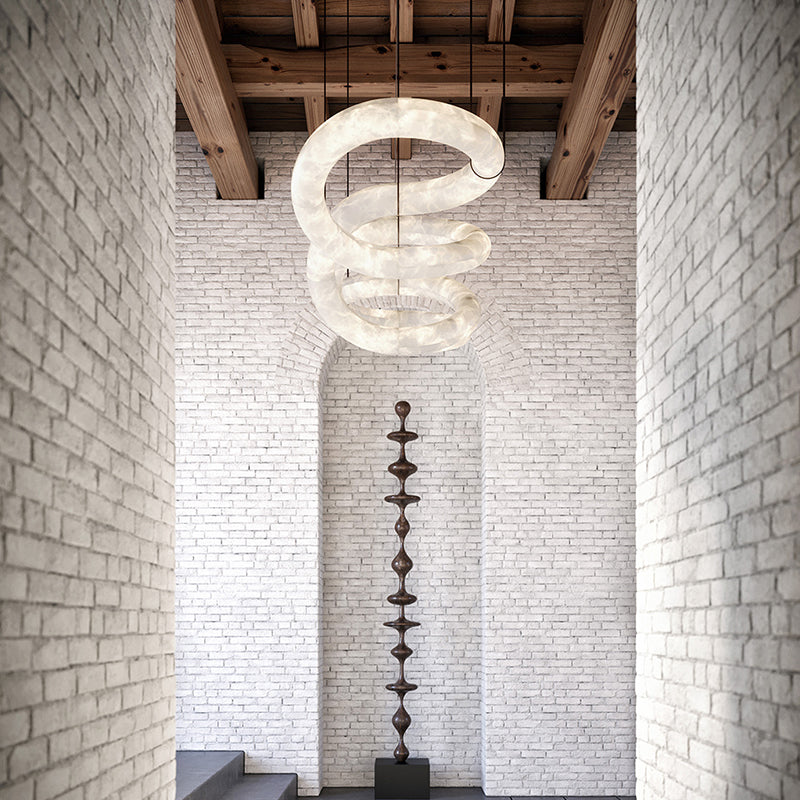 Denise Scarlett Designer Alabaster Pendant Light, Modern Luxury Inspired Lamp
