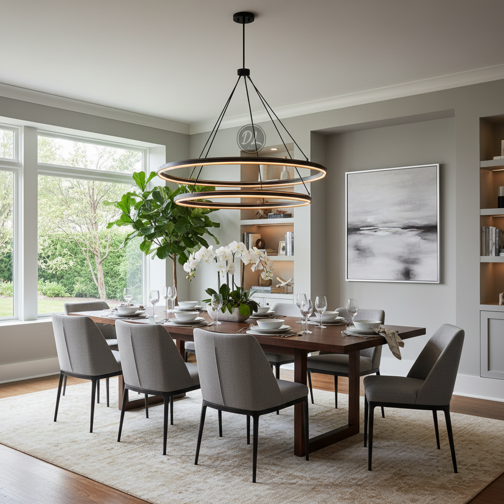 Radiant Vintage 2-Tier Round Chandelier 60" - dining room Scene