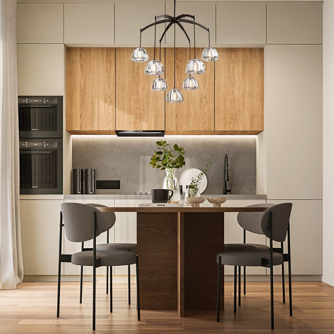 Aurora Modern Glass Round Chandelier 36''/48"/60''
