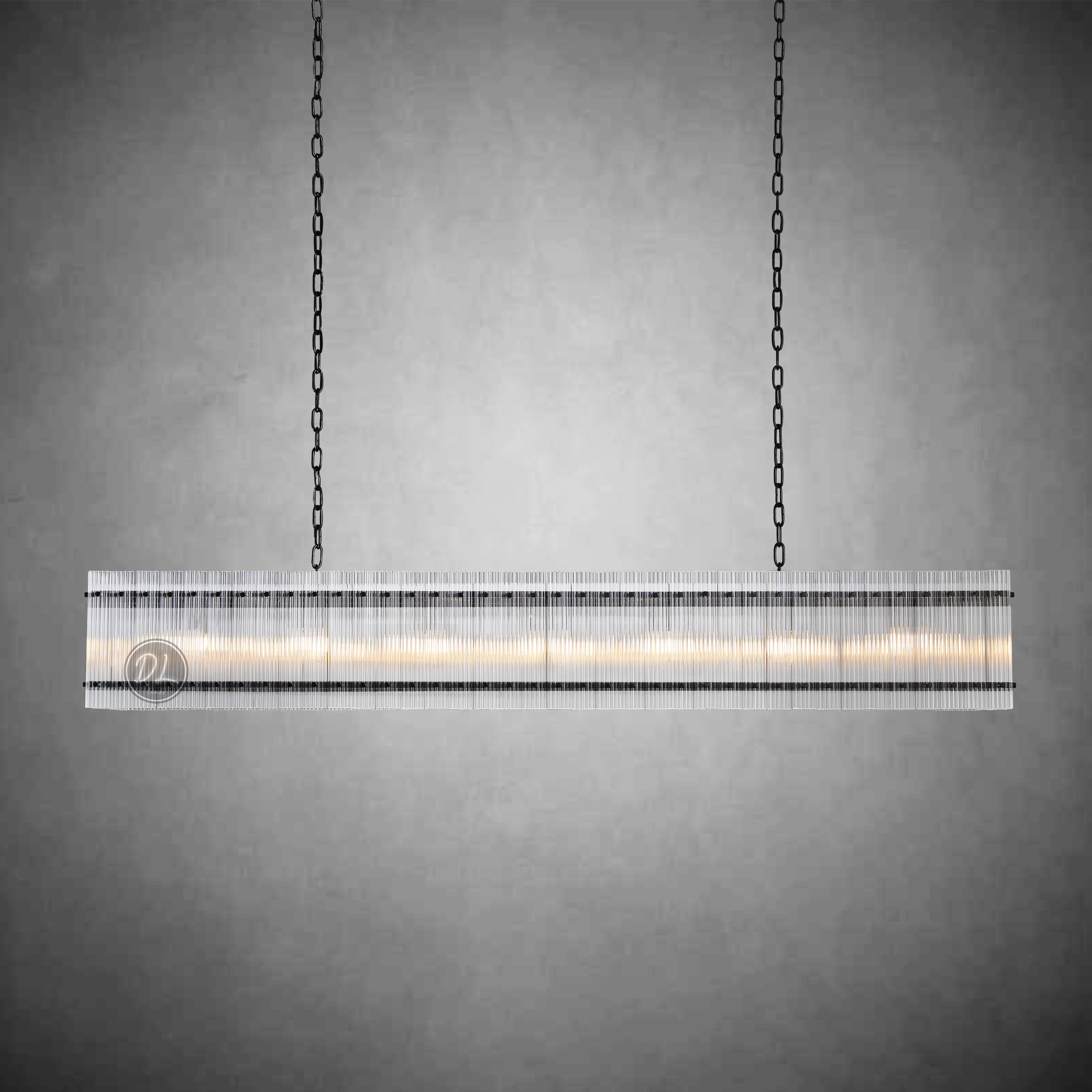Golden Tea Modern Rectangle Glass Chandelier