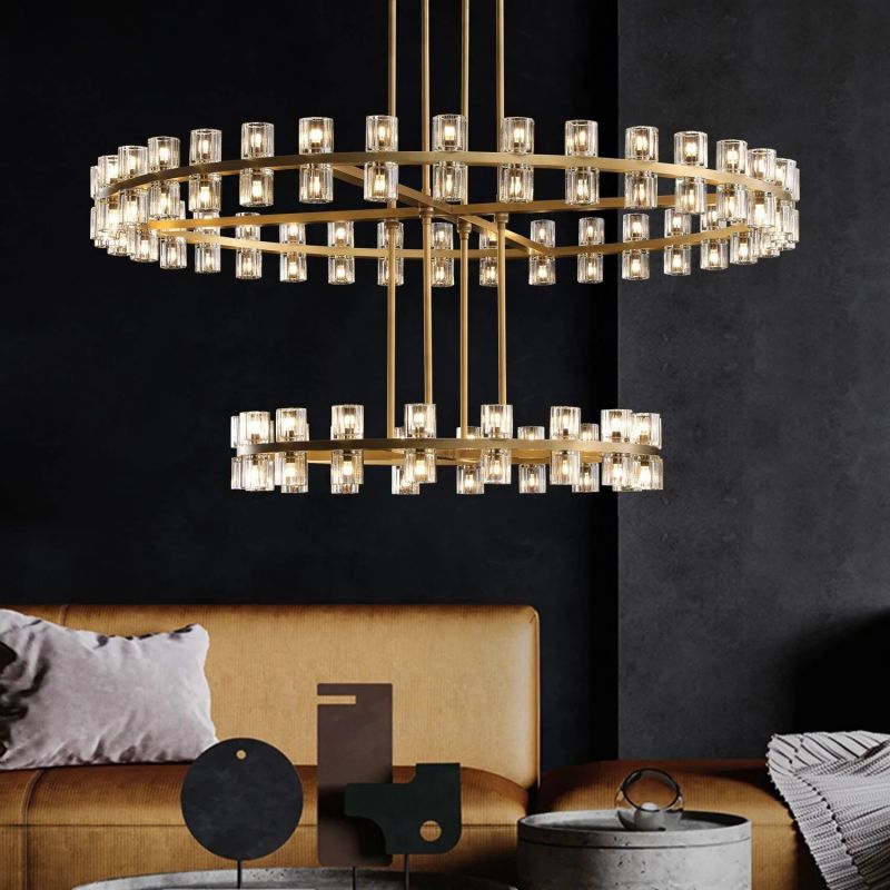 2-Tier Wine-Glass Round Chandelier 60",108-Lights