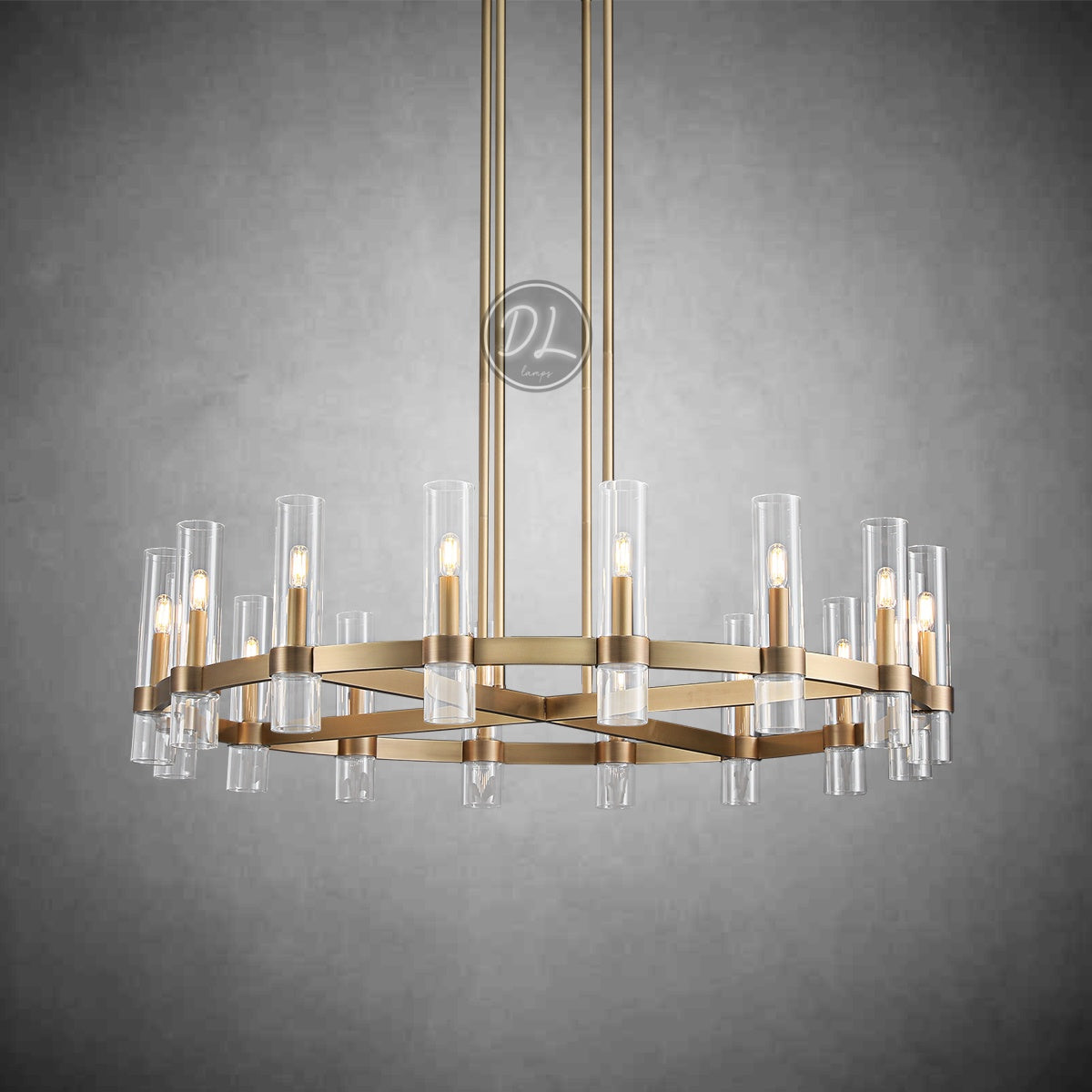 Crystalline Round Chandelier For Art Blown Glass 36"/48/60"/72"