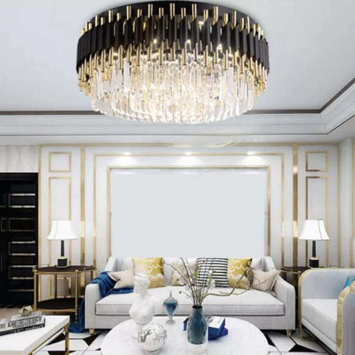 Denise Bobon Flush Mount Crystal Chandelier