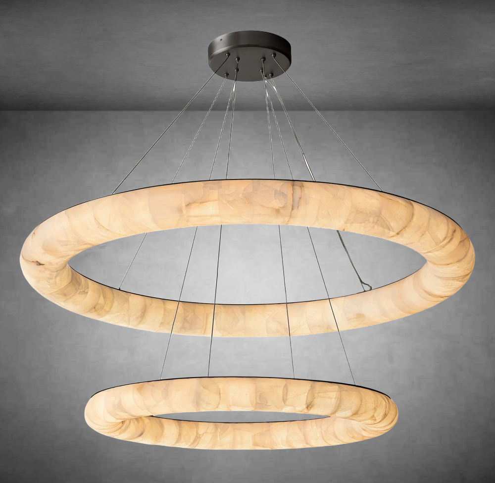 Gabriel Lisse Two-Tiered Round Chandelier