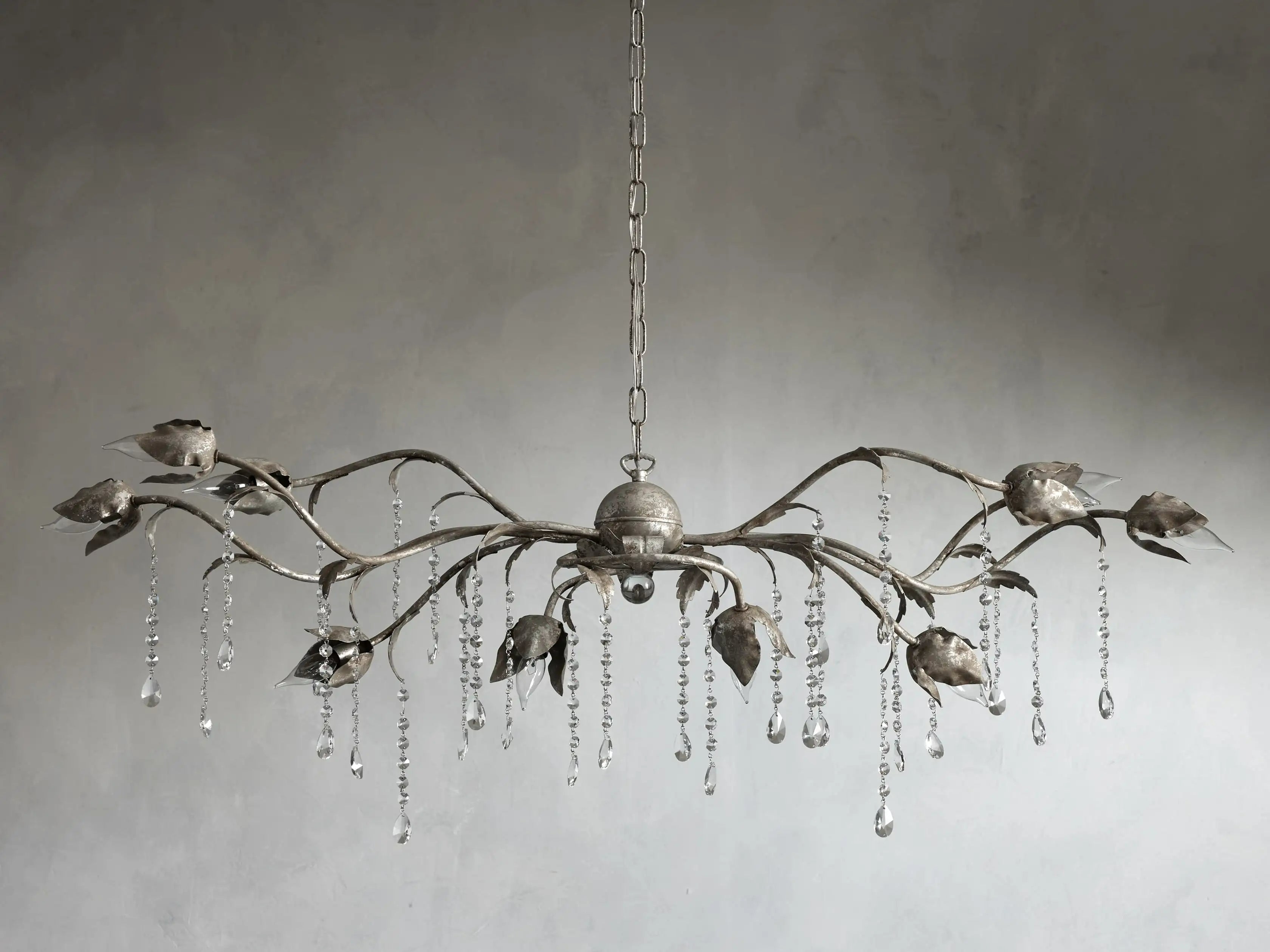 Gothic Viticcio Rectangular Chandelier 52" - Silver