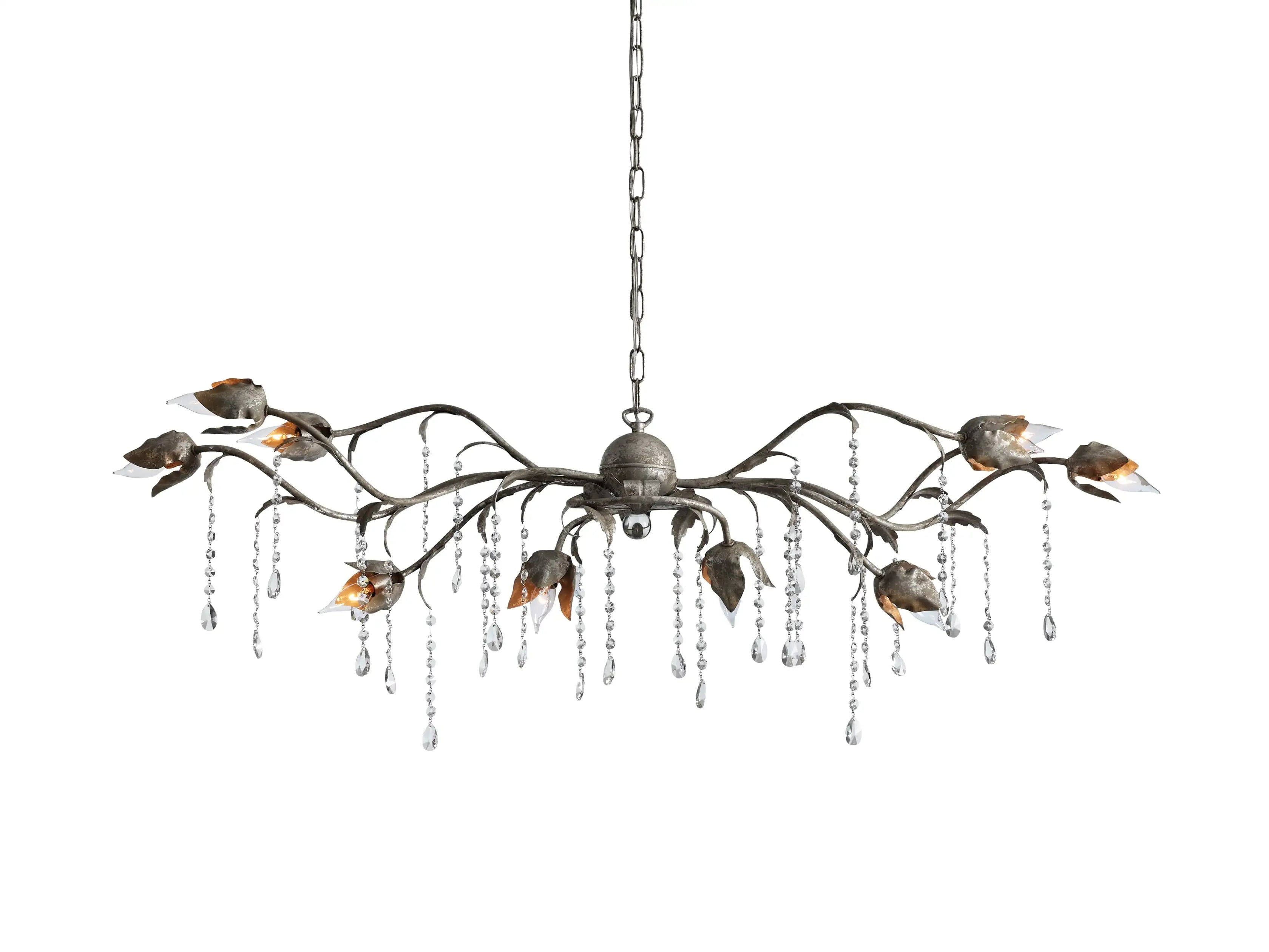 Gothic Viticcio Rectangular Chandelier 52" - Silver