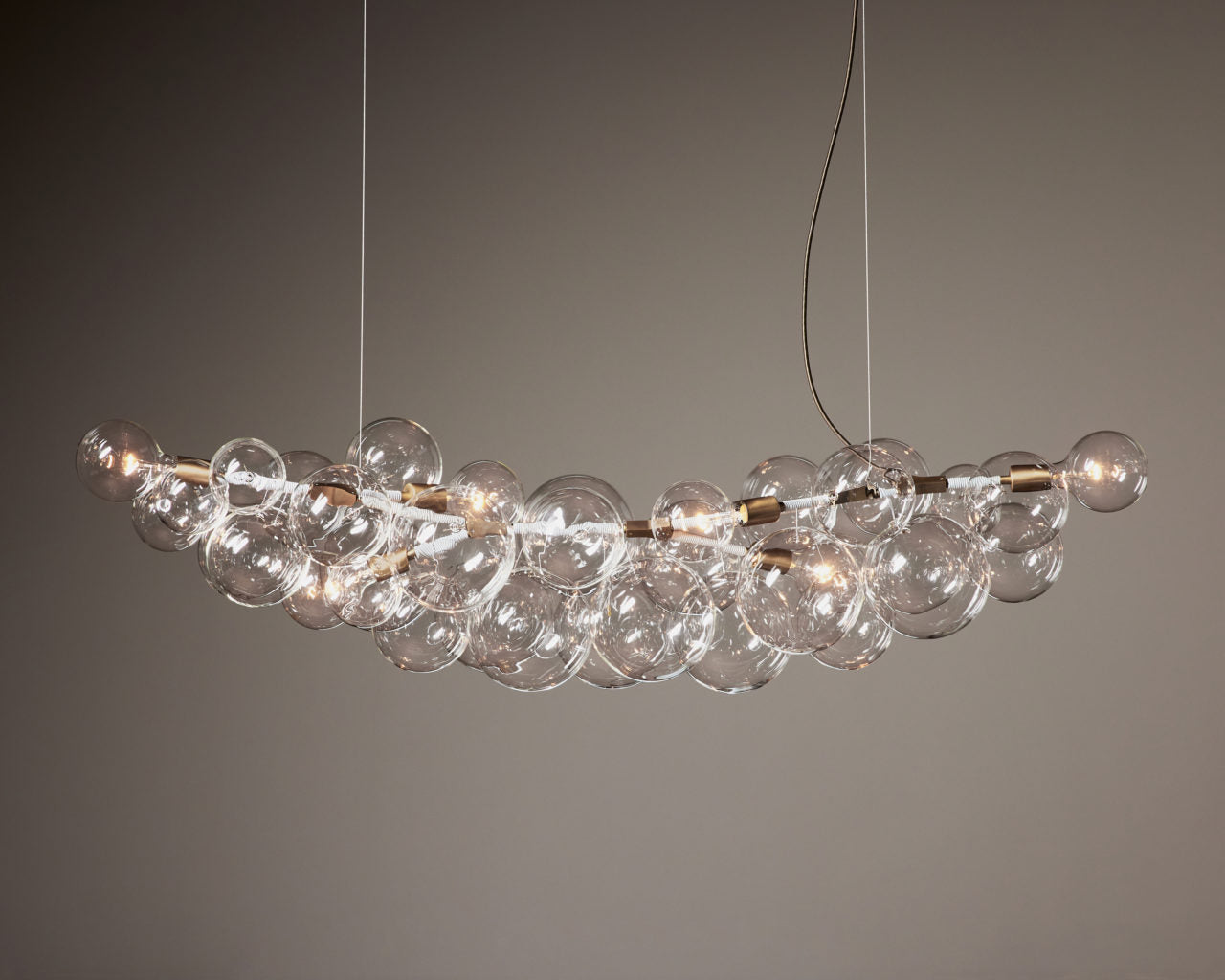 Oliver Bubble Glass Long Chandelier Wreath 48'' 62'' 80''