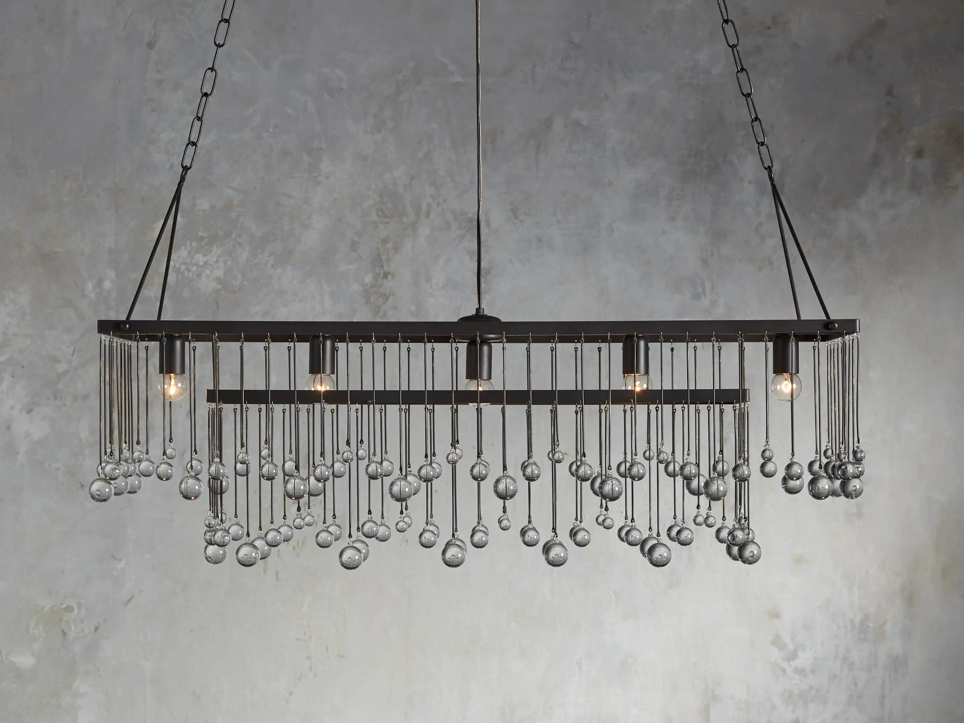 Crystal Ball Aubrey Rectangular Chandelier 47'' 60''