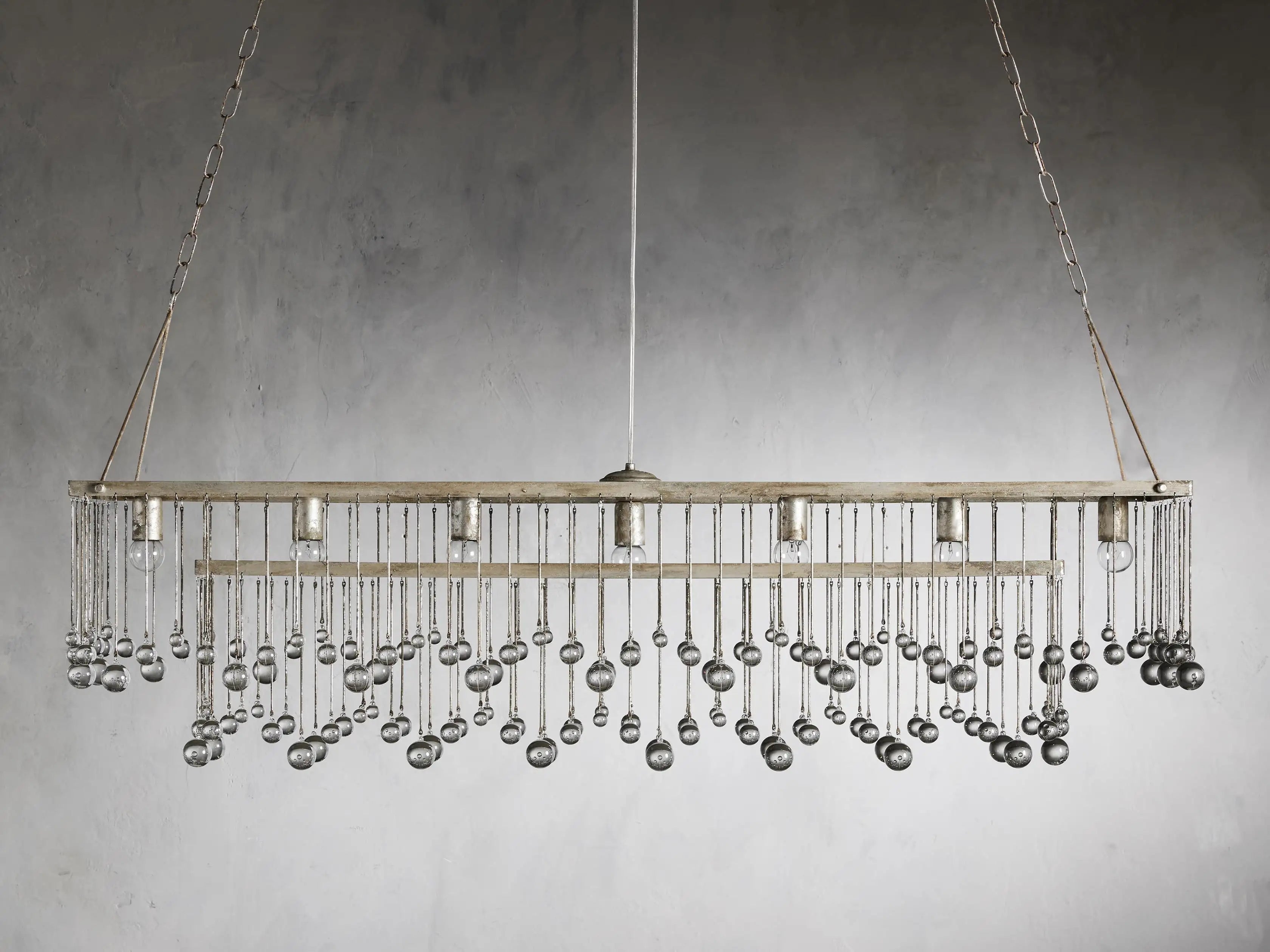 Aubrey Crystal Ball Rectangular Chandelier