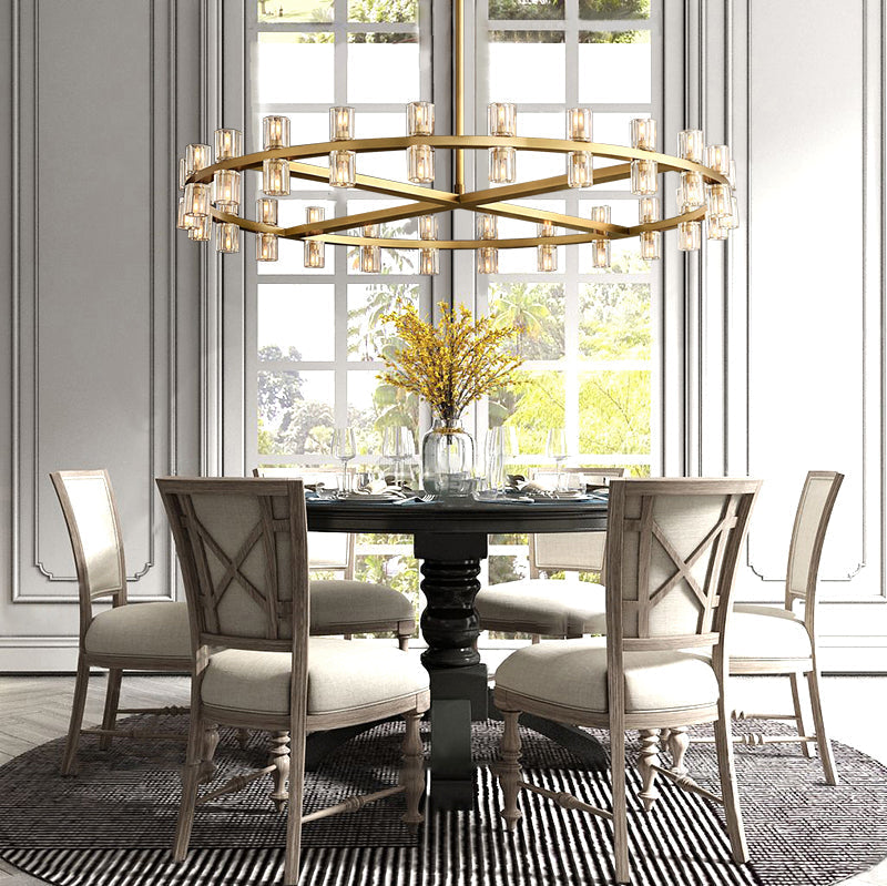 Modern Wine-Glass Round Glass Chandelier 36"/48"60"