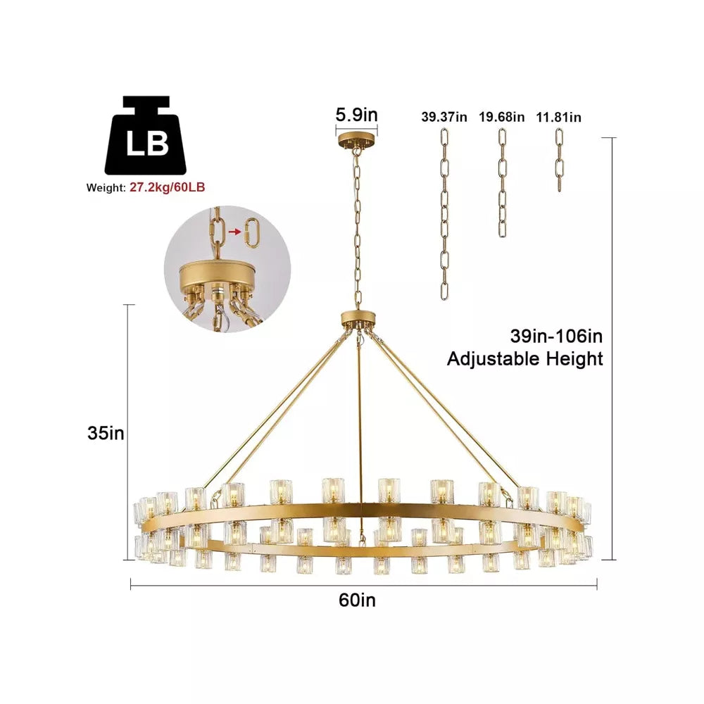 Aeabally Wine-glass Round Chandelier 60" -Chain Version
