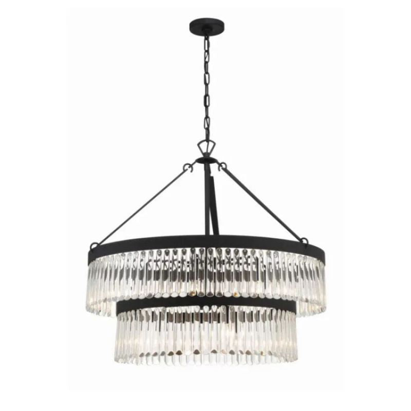 Grent 2-Tier Round Crystals Chandelier 32" - jchandelier