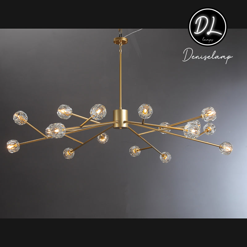 Dawn- Modern Design Niche Unique Hexagonal Crystal Ball Oval Chandelier 48"/ 60"/ 72"