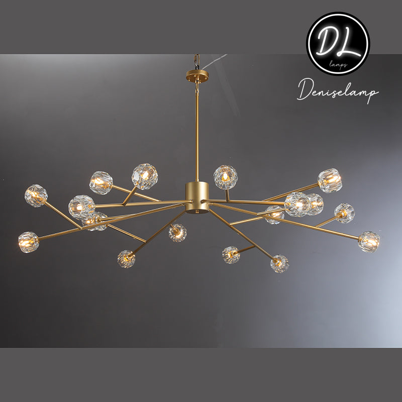 Dawn- Modern Design Niche Unique Hexagonal Crystal Ball Oval Chandelier 48"/ 60"/ 72"