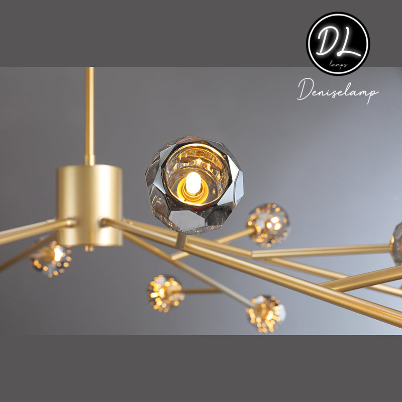 Dawn- Modern Design Niche Unique Hexagonal Crystal Ball Oval Chandelier 48"/ 60"/ 72"