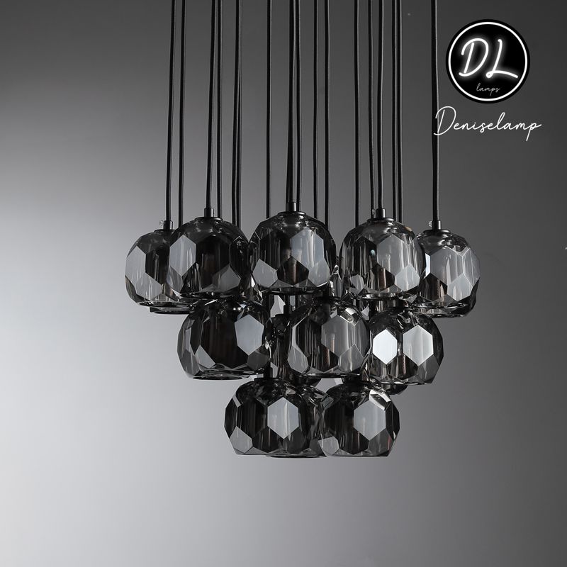 Dawn- Modern Design Hexagonal Crystal Ball Cluster Chandelier 14" / 18" / 24"