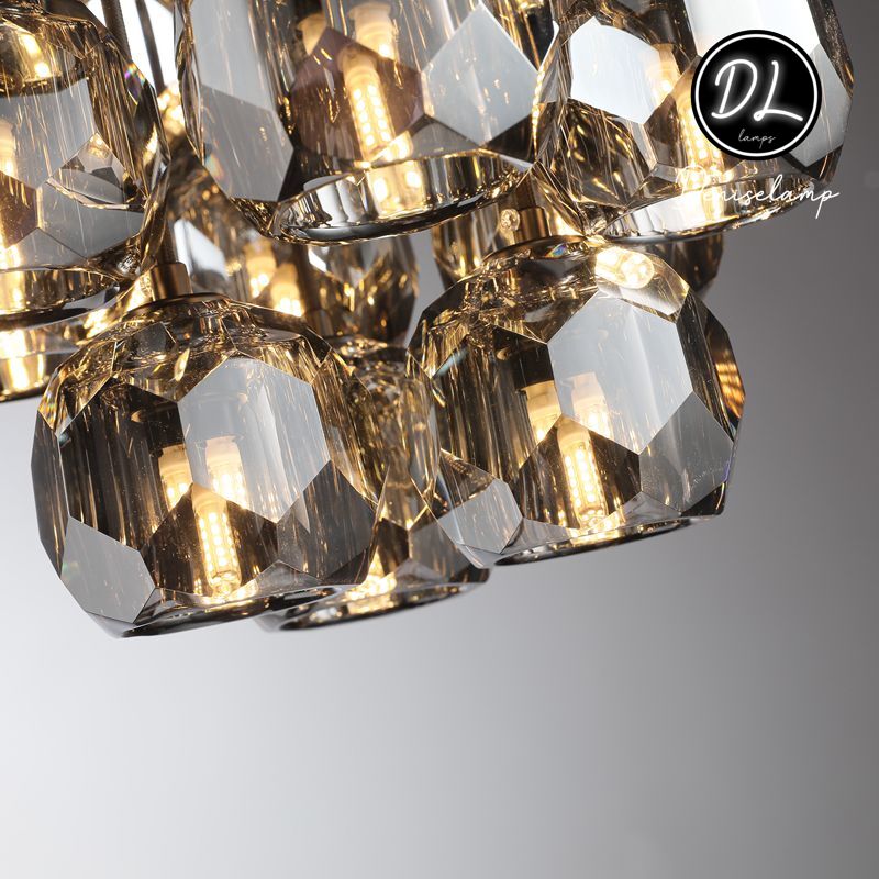 Dawn- Modern Design Hexagonal Crystal Ball Cluster Chandelier 14" / 18" / 24"