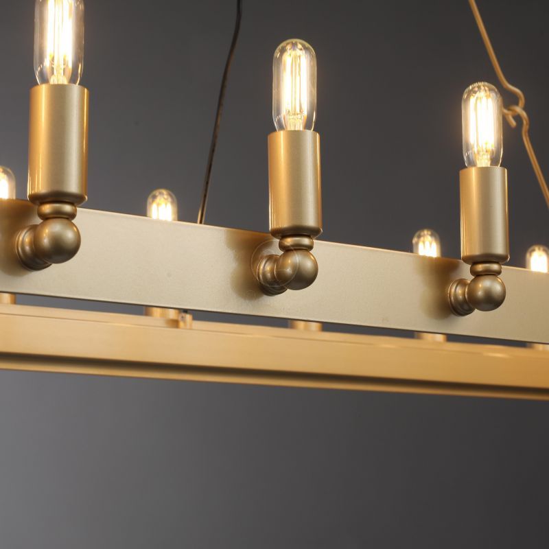 Horizon- Vintage glamorous metallic Filament Rectangle Chandelier 41"/ 52"