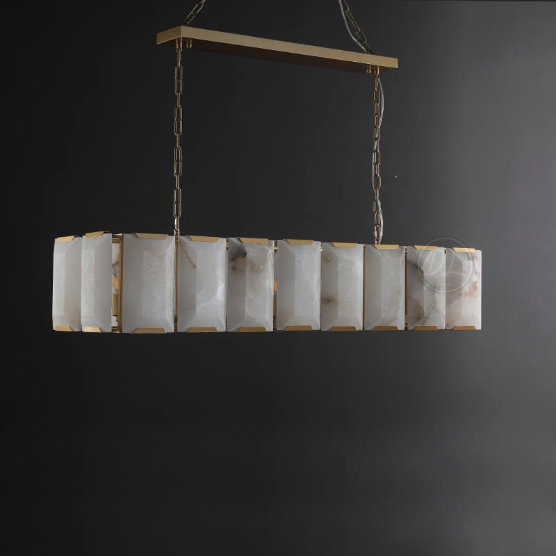 Verdant Calcite Rectangular Chandelier 42"/54"/62"/74"