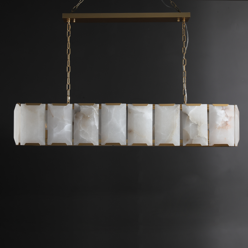 Verdant Calcite Rectangular Chandelier 42"/54"/62"/74"