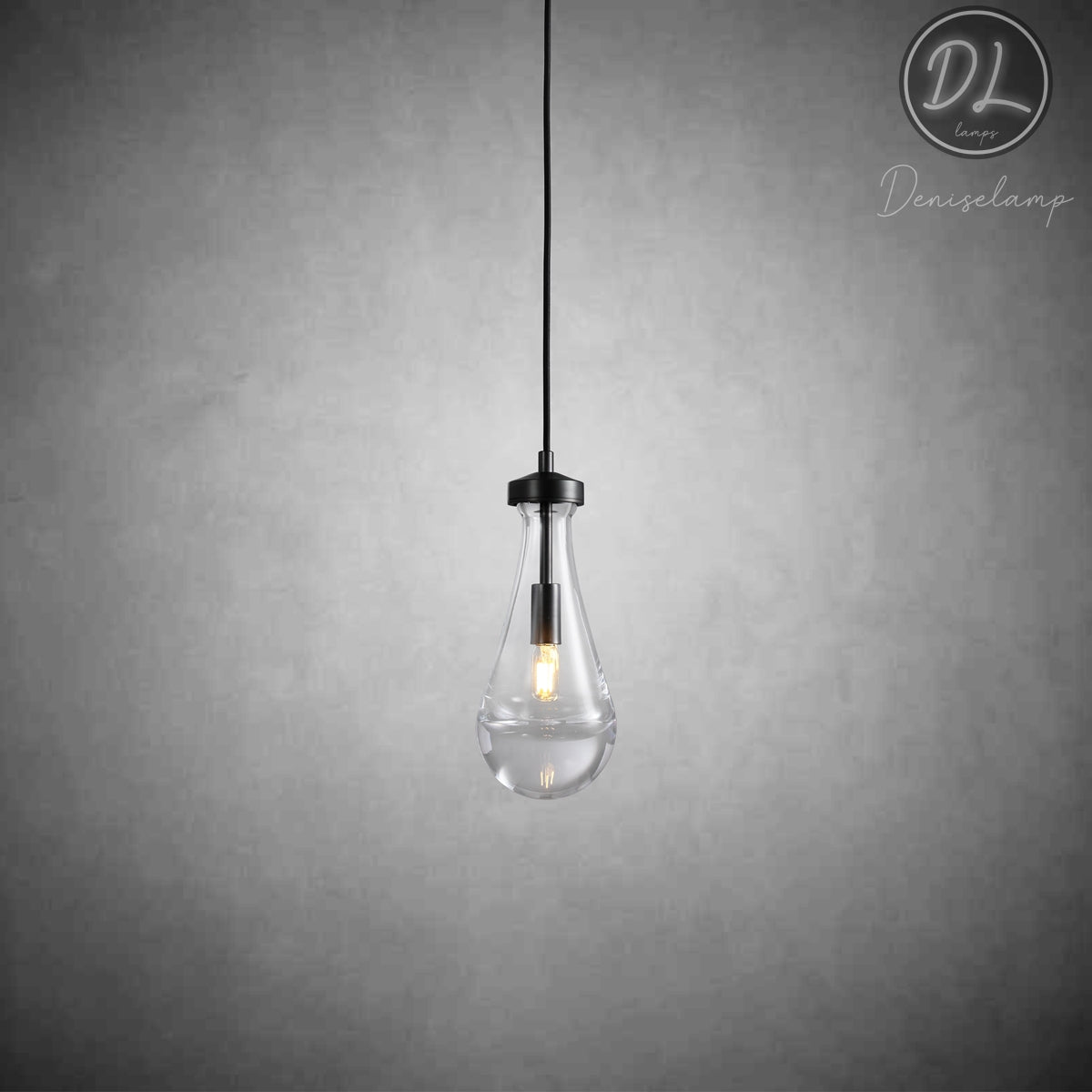 Seaward Modern Raindrop Exquisite Glass Pendant Cord