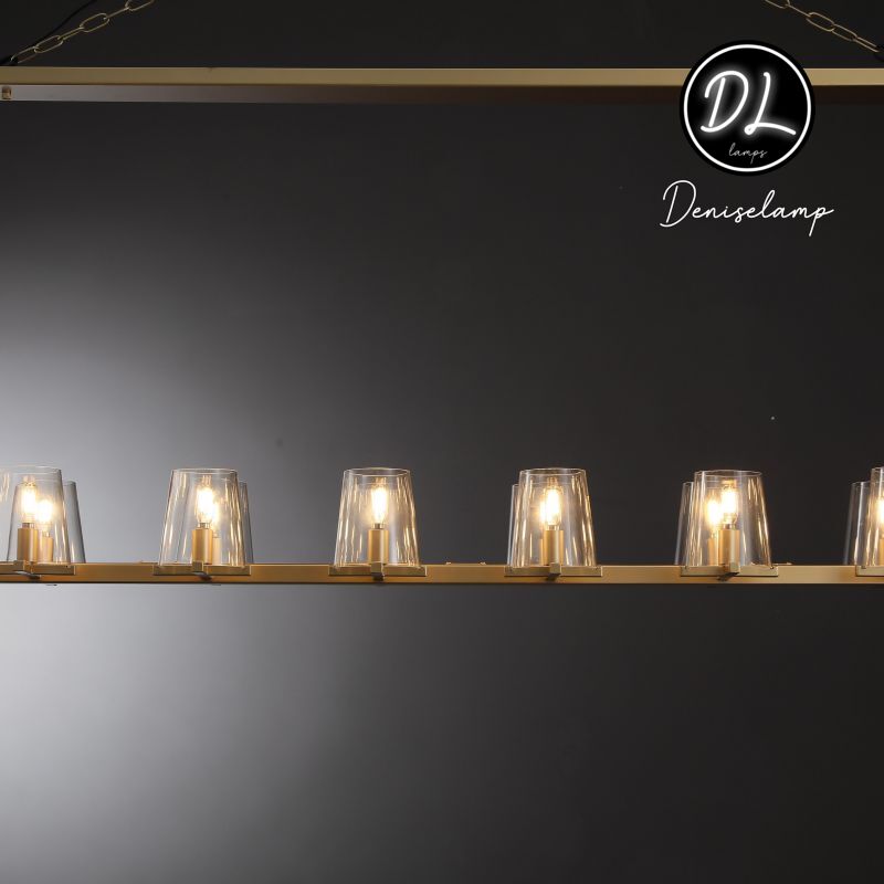 Willow Fashion design glass lampshade Linear Chandelier 49"/60"