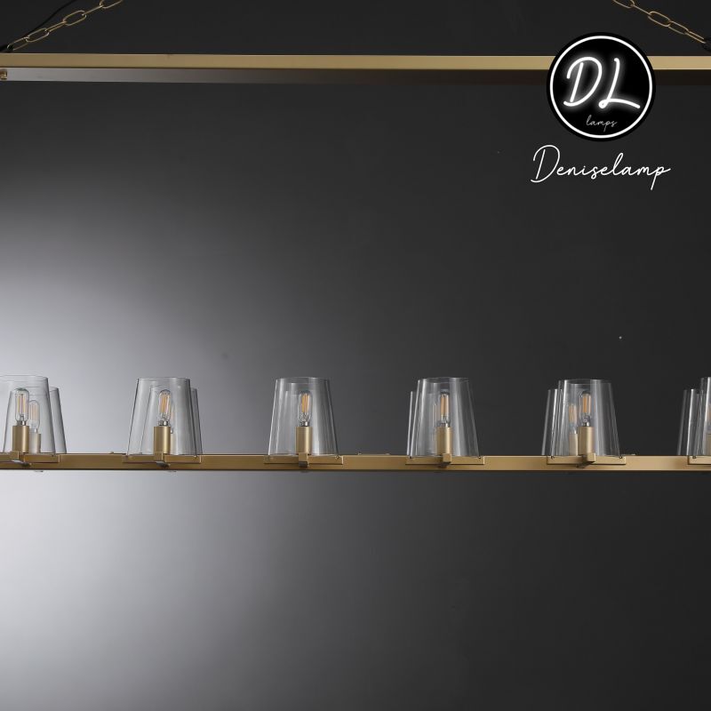 Willow Fashion design glass lampshade Linear Chandelier 49"/60"
