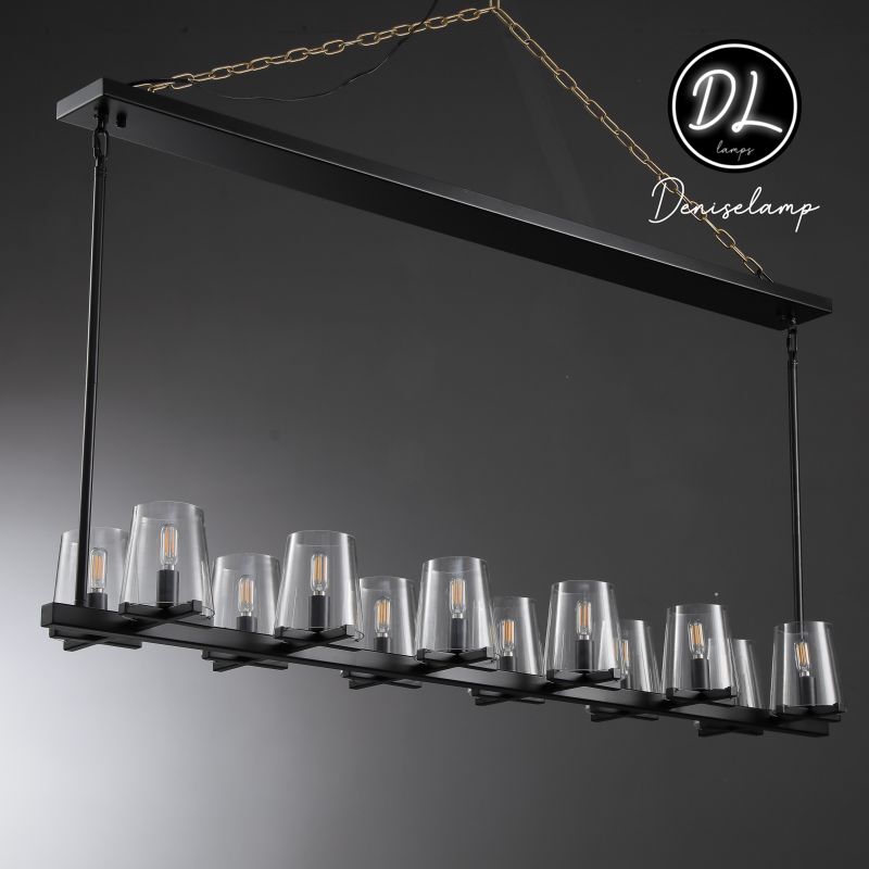 Willow Fashion design glass lampshade Linear Chandelier 49"/60"