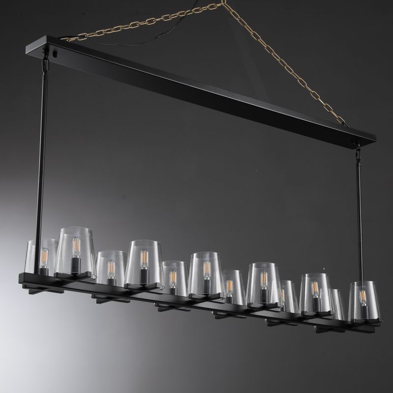 Willow Fashion design glass lampshade Linear Chandelier 49"/60"