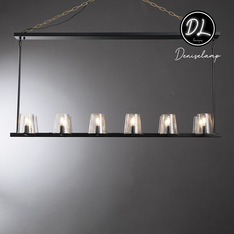 Willow Fashion design glass lampshade Linear Chandelier 49"/60"