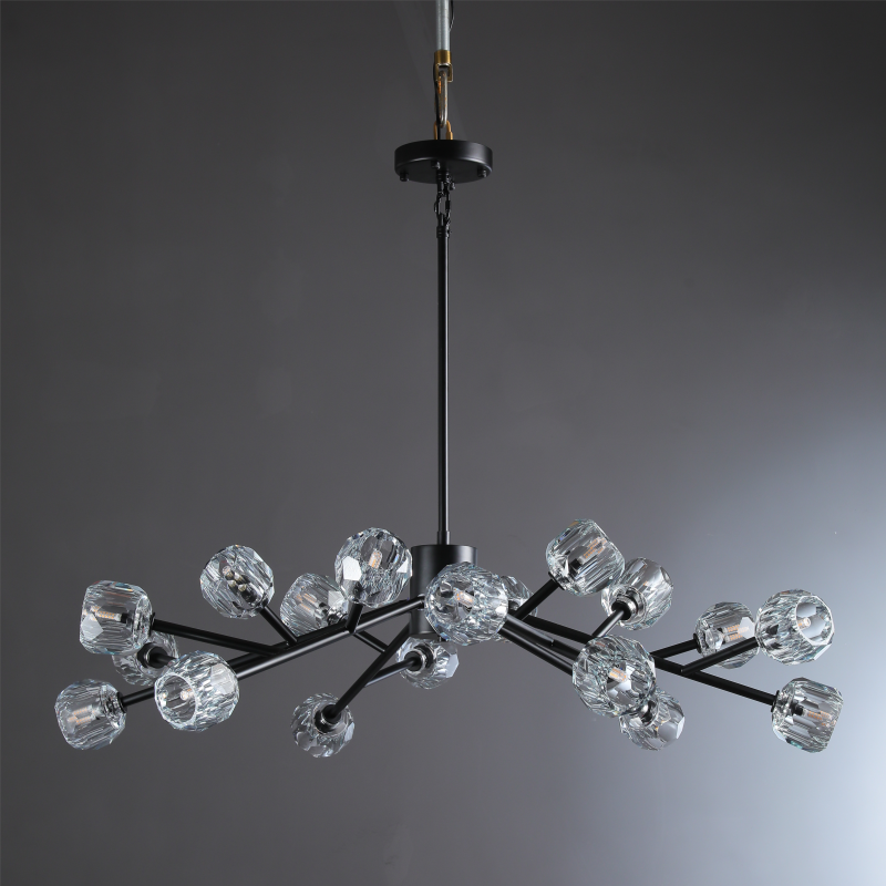 Dawn- Modern Design Niche Unique Hexagonal Crystal Ball Oval Chandelier 48"/ 60"/ 72"