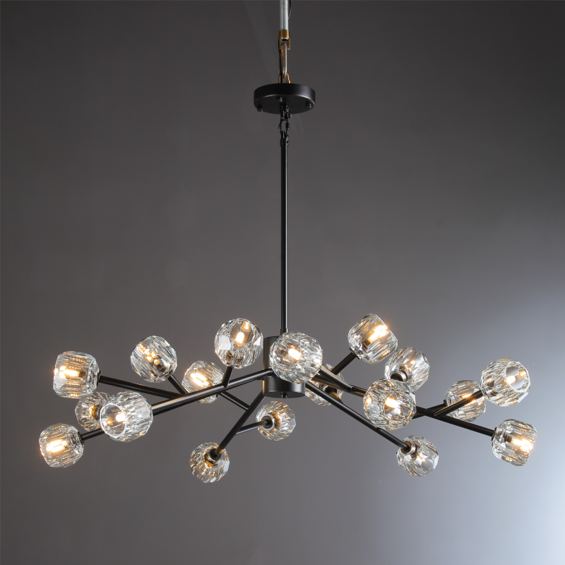 Dawn- Modern Design Niche Unique Hexagonal Crystal Ball Oval Chandelier 48"/ 60"/ 72"