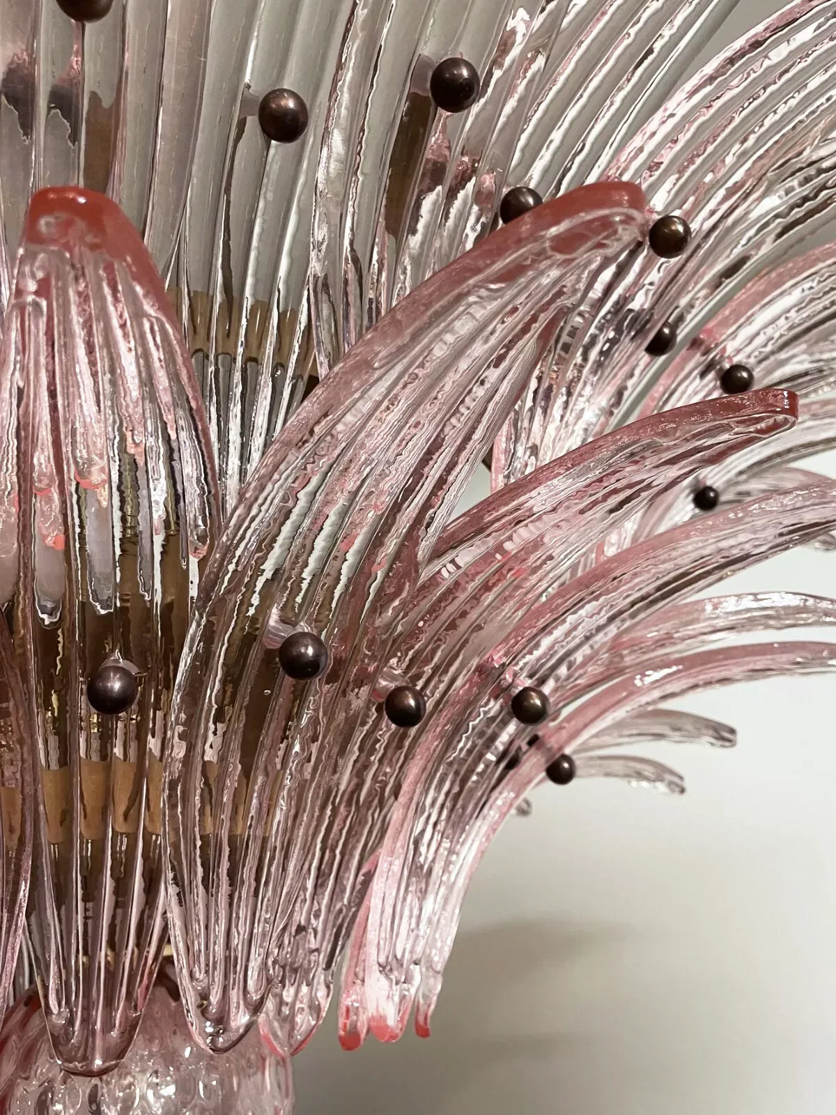 Murano Palmette Pink Chandelier 34"