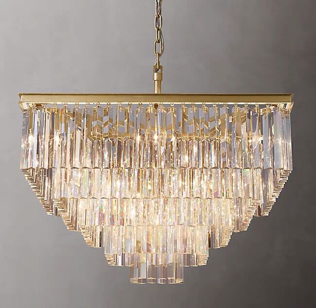 Extra Large Square Multi-layers Crystal Chandelier Modern Light