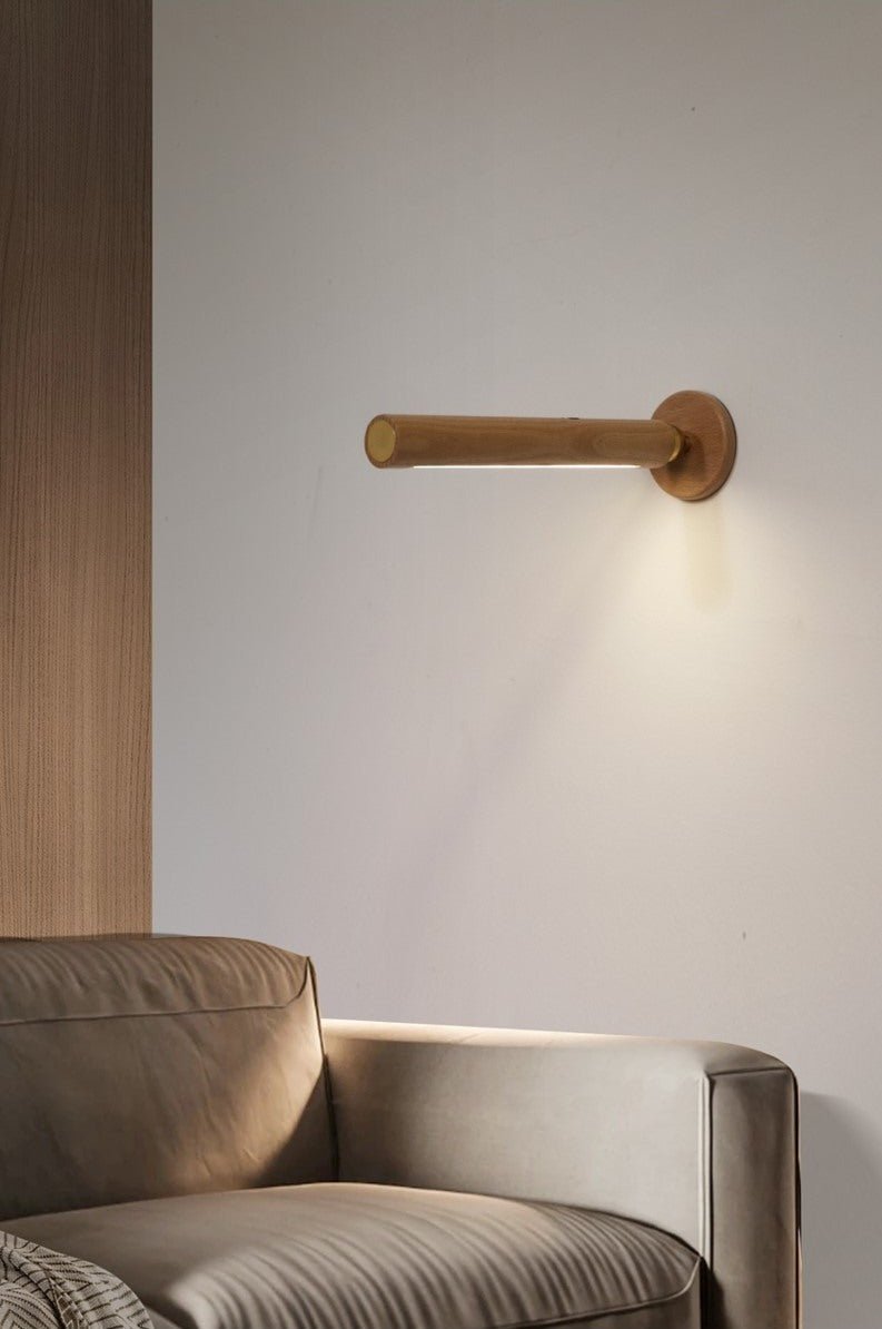 Deniselamp® Minimalistic Wooden Wall Lamp in Nordic Style for Living Room, Bedroom image | luxury lighting | wooden wall lamps