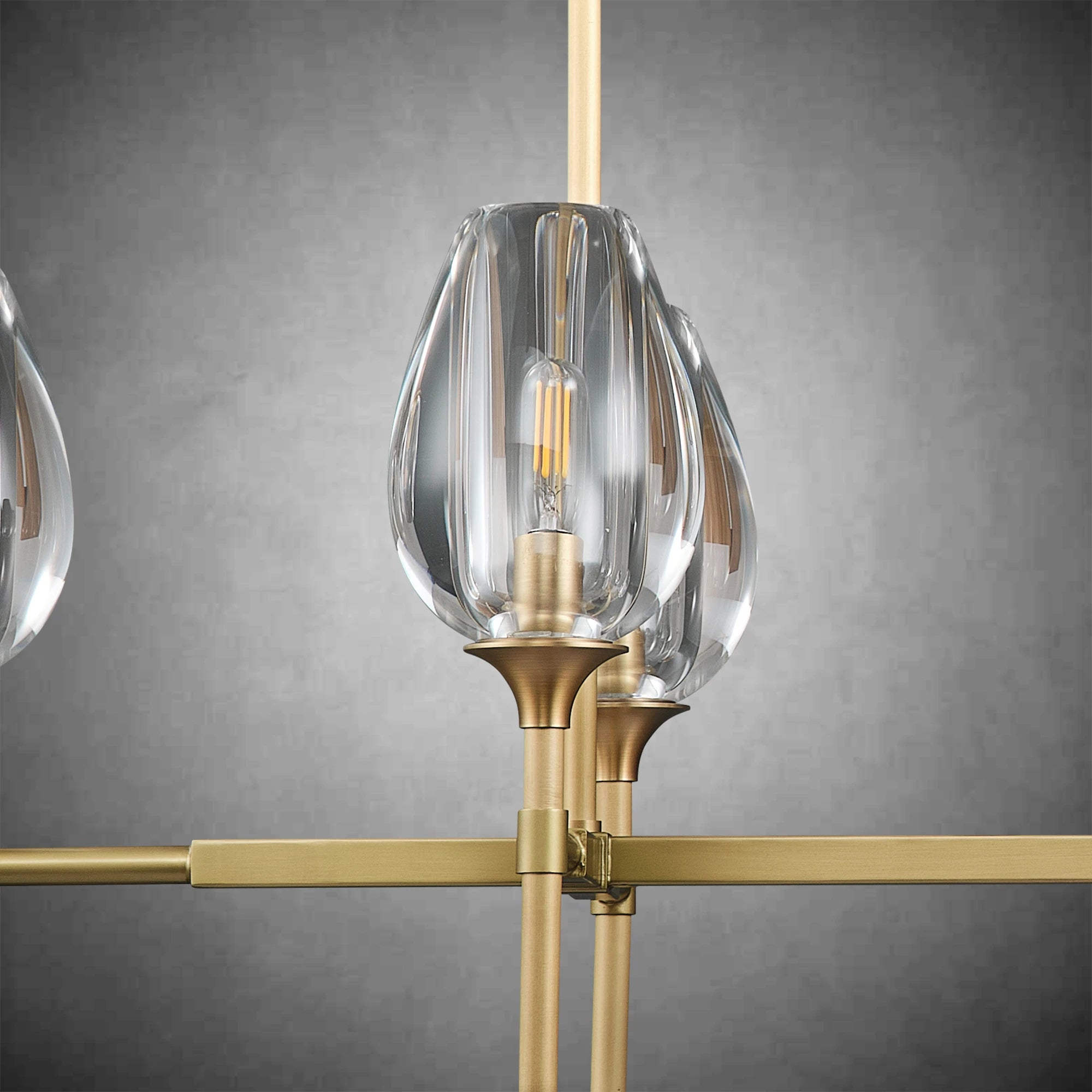 Modern Tulip Linear Chandelier for Dining Room and Bedroom