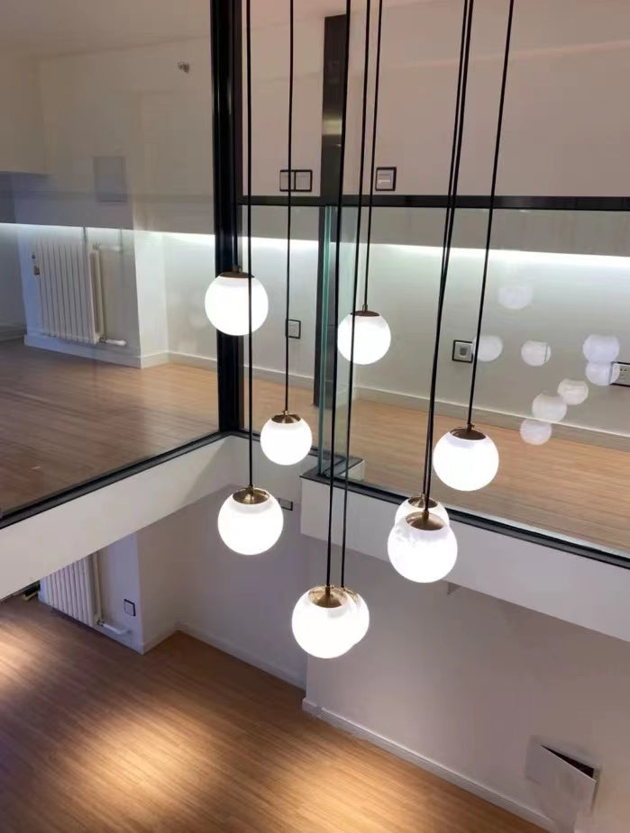Alabaster Global Wavy Chandelier For Staircase