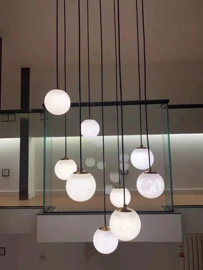 Alabaster Global Wavy Chandelier For Staircase