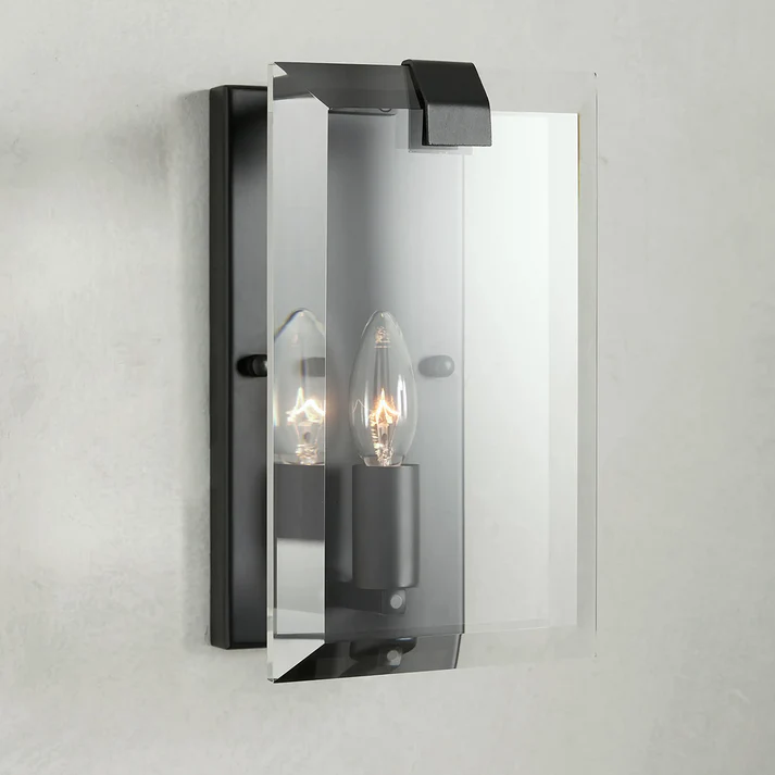 Amaya Designer Glass Crystal and Metal Wall Sconce Light