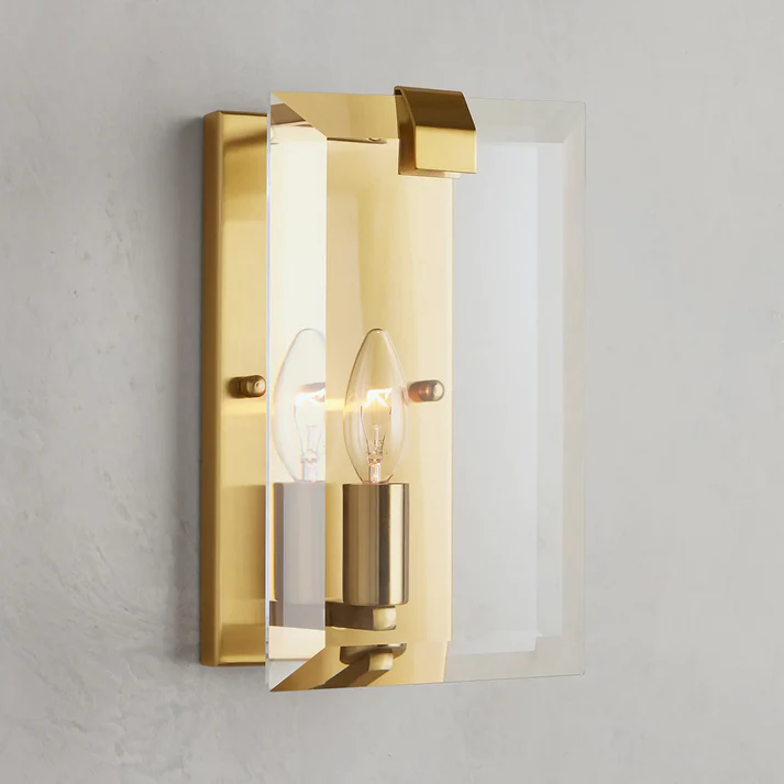 Amaya Designer Glass Crystal and Metal Wall Sconce Light
