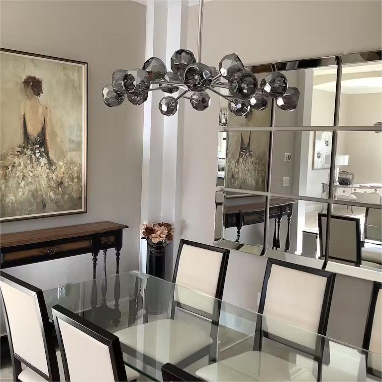 Dawn- Modern Design Niche Unique Hexagonal Crystal Ball Oval Chandelier 48"/ 60"/ 72"