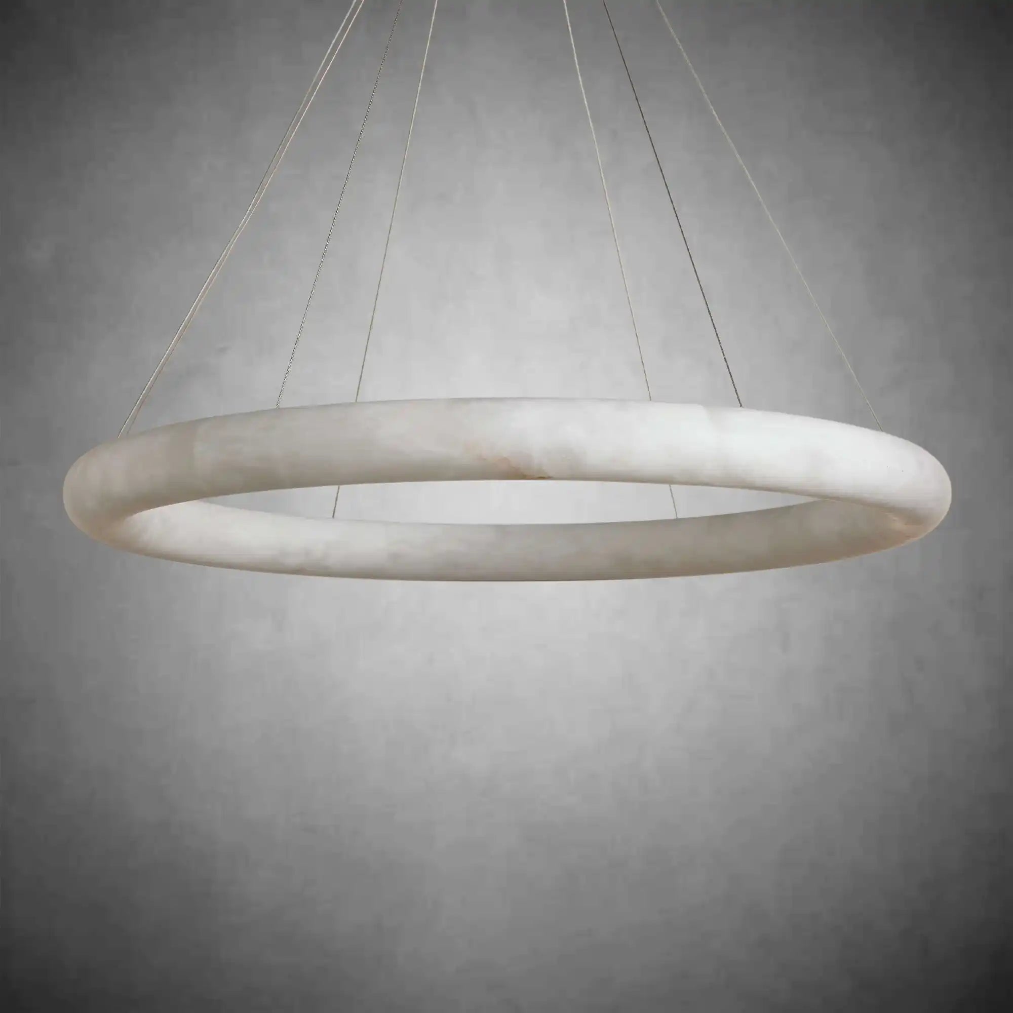 Halima Halo Spanish Alabaster LED Chandelier Luxury Brass Lighting