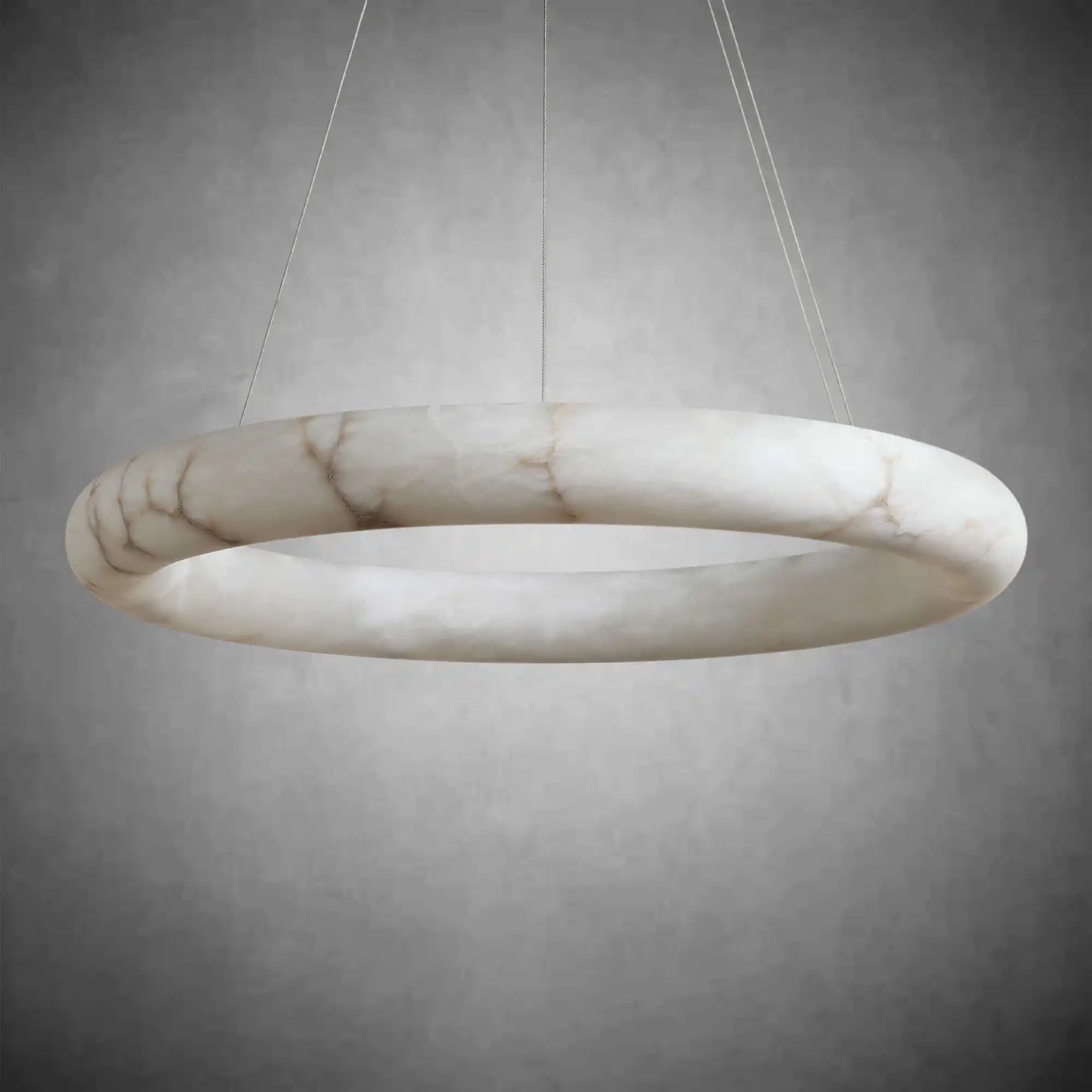 Halima Halo Spanish Alabaster LED Chandelier Luxury Brass Lighting