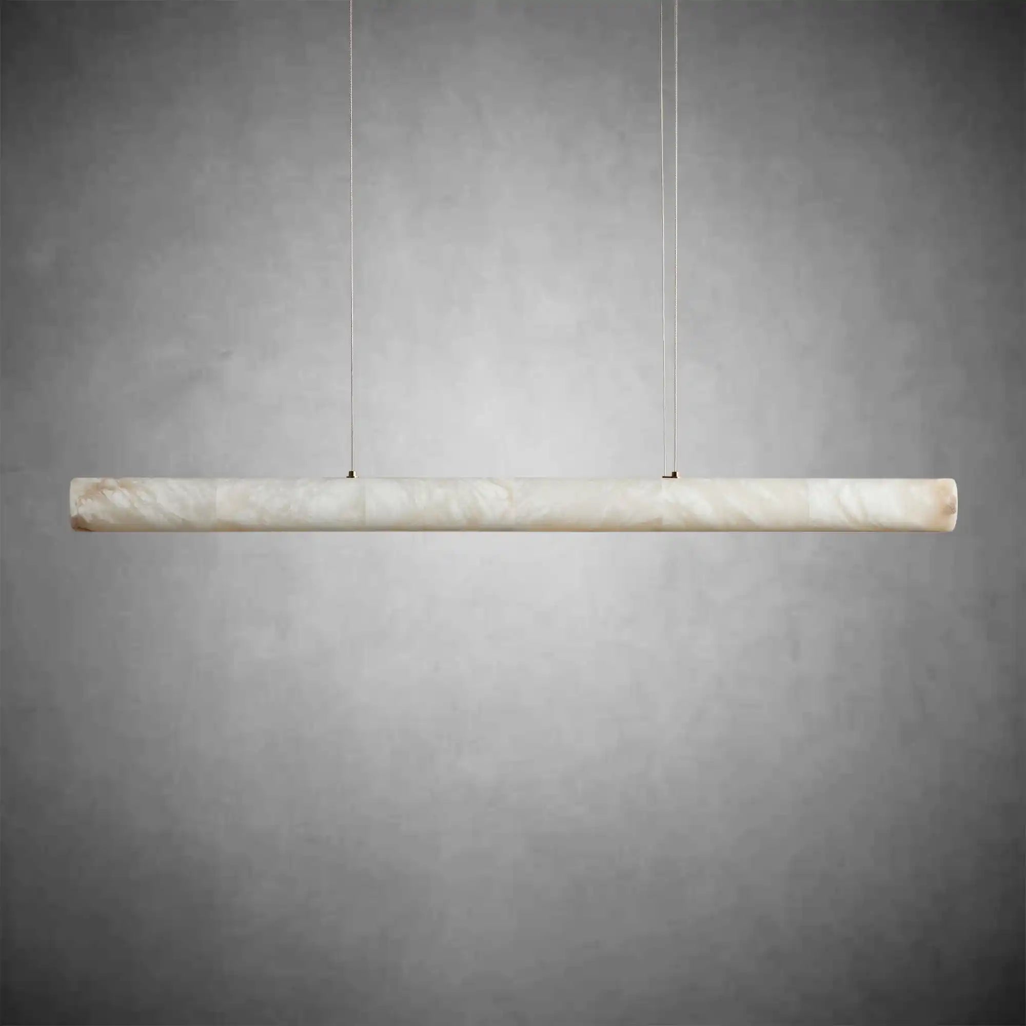 Halima Modern Linear Alabaster LED Chandelier with Brass Accents