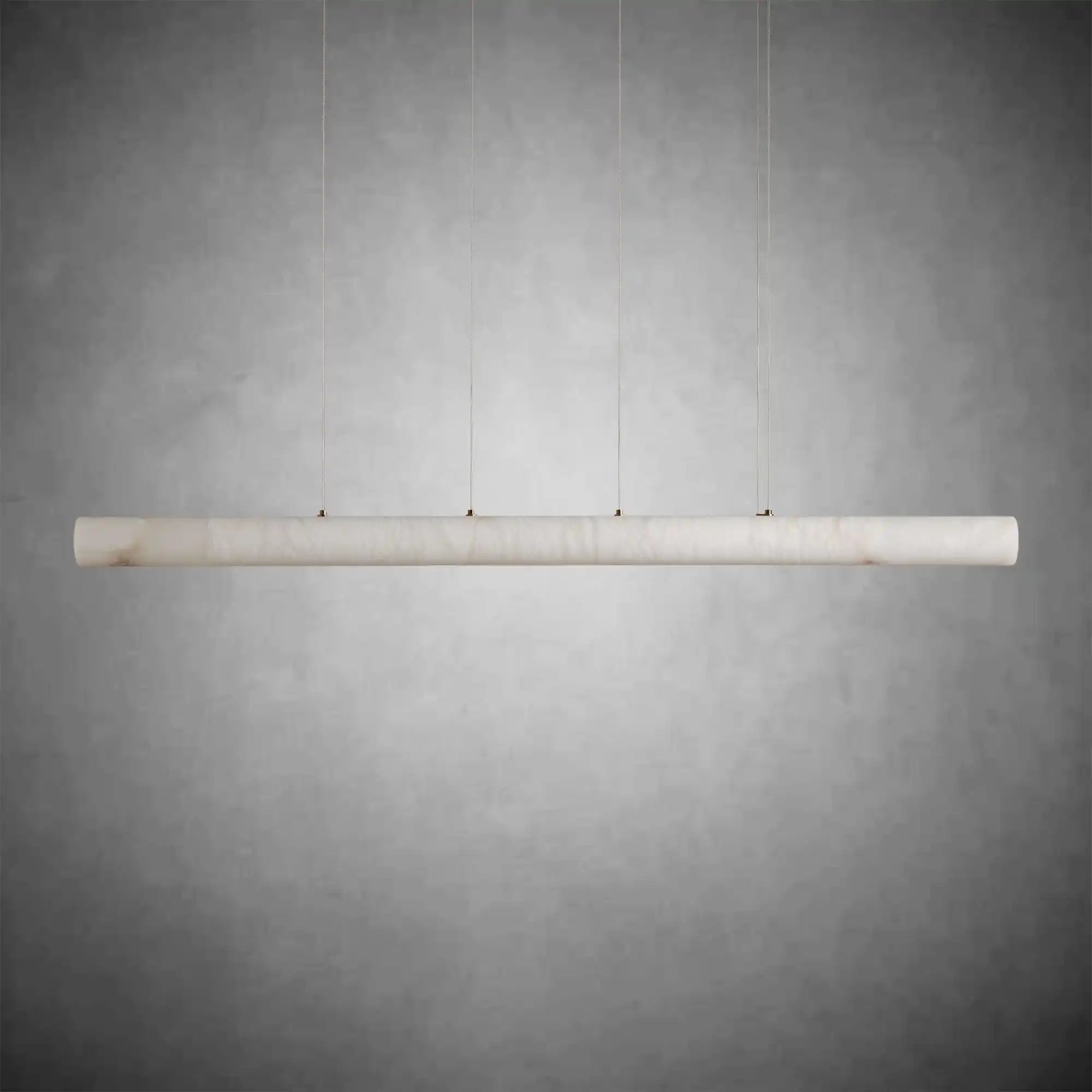 Halima Modern Linear Alabaster LED Chandelier with Brass Accents