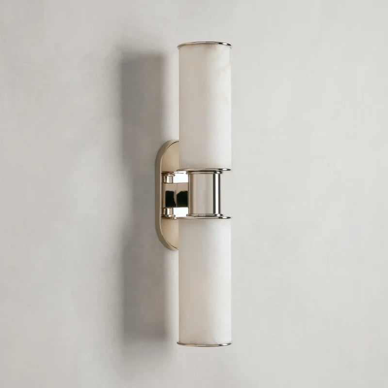 Harlin Modern Alabaster 2-Light Wall Sconce with Arched Details